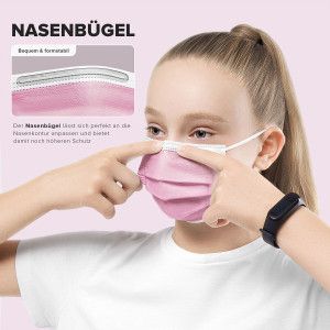Medizinischer Mundschutz für Kinder Raspberry Pink
