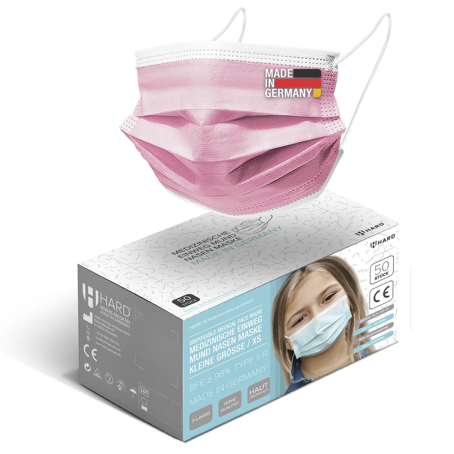 Medizinischer Mundschutz für Kinder Raspberry Pink